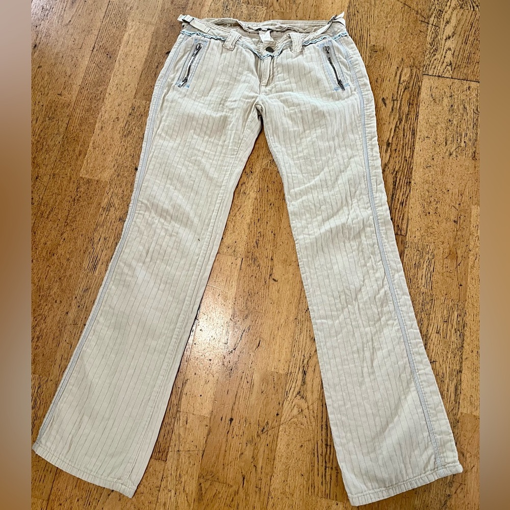 Da-Nang Light Beige Pinstripe Trousers